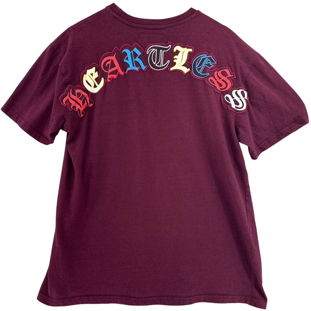 Reason Clothing Heartless No Love T-Shirt XL Burgundy Embroidered Streetwear